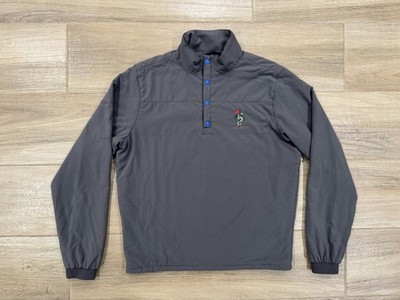 Footjoy Men's Golf Jacket SMALL Insulated Gray Snap Monterey Peninsula CC Dragon
