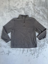 NWOT Dockers Men's Size L Quarter Zip Pullover Sweater Textured Stripe Grey