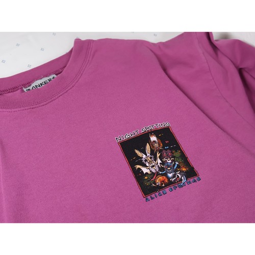 T-shirt vintage BONKERS Night Spotting grafica Australia punto singolo anni 90 L - Foto 5 di 10