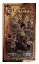 1/2 Arizona Goldback Aurum Gold Foil Note 1/2000 oz 24kt .999 Fine