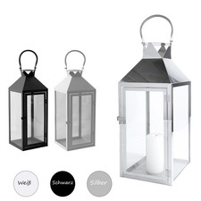 Mojawo® XXL Luxus Edelstahl Gartenlaterne Windlicht Laterne H54cm