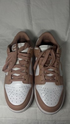 Nike Dunk Low White Light Brown Colorblock Lace Up Men's Athletic Sneakers