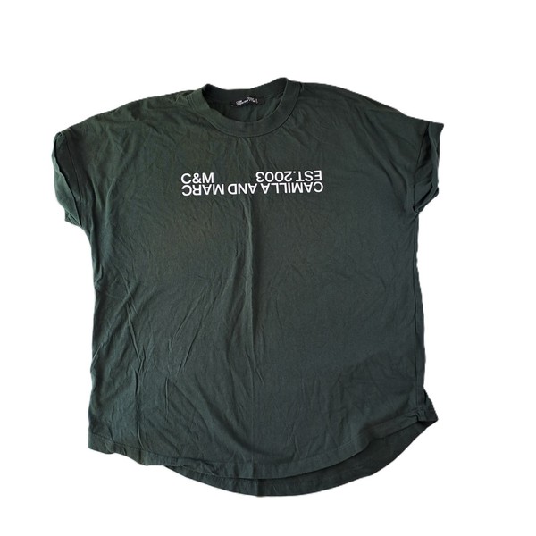 C&M Camilla and Marc Huntington 2.0 Tee Womens 12 Green Minimalist Oversized