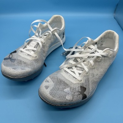 Under Armour Shakedown Elite Men's 10  Track Shoes White Halo Grey With Spikes