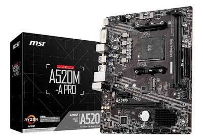 A520M-A PRO Gaming Motherboard (AMD Ryzen 5000, AM4, DDR4, Pcie 3.0, SATA 6Gb/S,