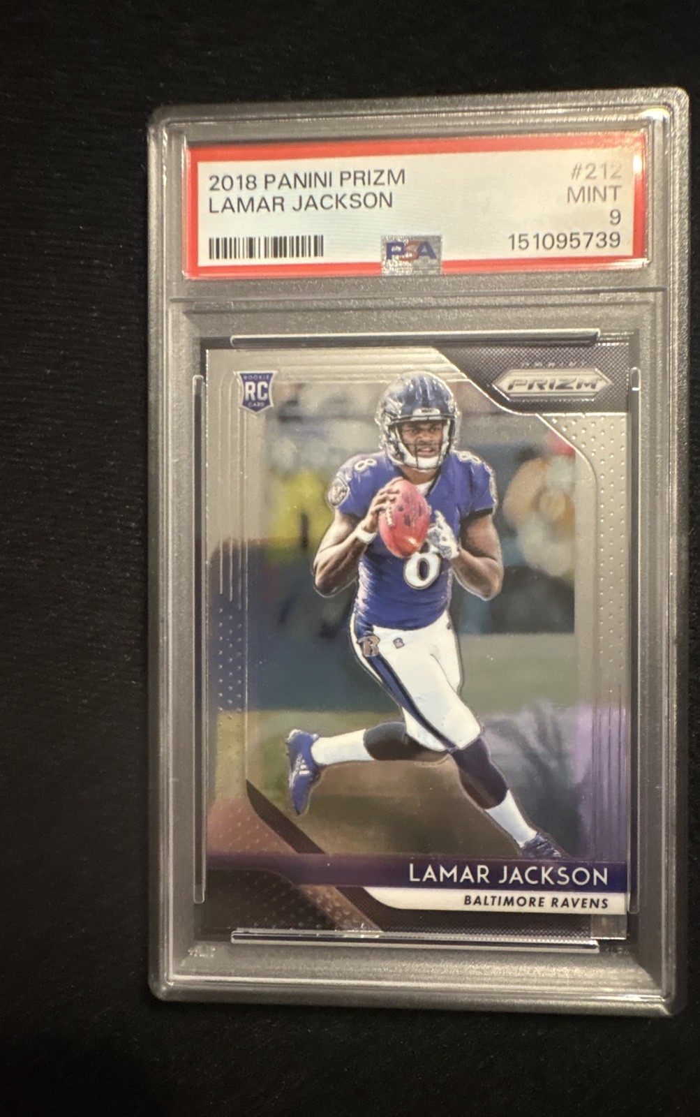 2018 Panini Prizm - Rookie Lamar Jackson #212 (RC) PSA 9