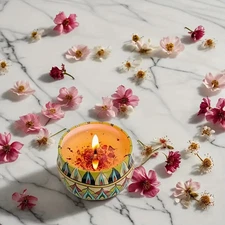 Vanilla Candle in Decorative Jar – Relaxing Scented Candle, Birthday & Holiday