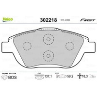 1X Bremsbelagsatz, Scheibenbremse Valeo 302218 Passend FüR CitroËN Opel Jeep