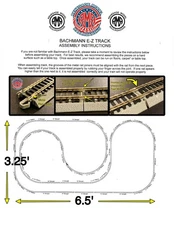 Bachmann N Nickel Silver EZ Track 3.25' x 6.5' Tri Region Layout DC DCC