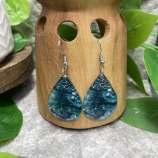 2  Silver-tone Bohemian Acrylic Tear Drop Dangle Earring Set New Free Ship C1844