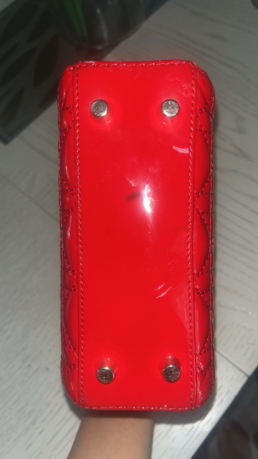 Cherry Red Dior Patent Cannage Lady — image 5