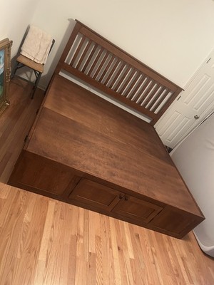 Beautiful Amish Arts & Crafts Mission Solid Oak King Bed w 6 Drawers BRAND NEW