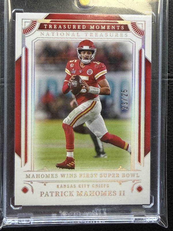 PATRICK MAHOMES II 2025 NATIONAL TREASURES MOMENTS HOLO SILVER /25