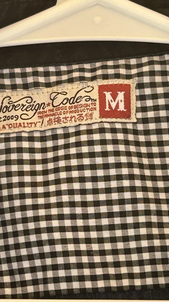 Soverign Long Sleeve Black Button Up Medium Shirt 55% Cotton Made In USA - Image 2 of 4
