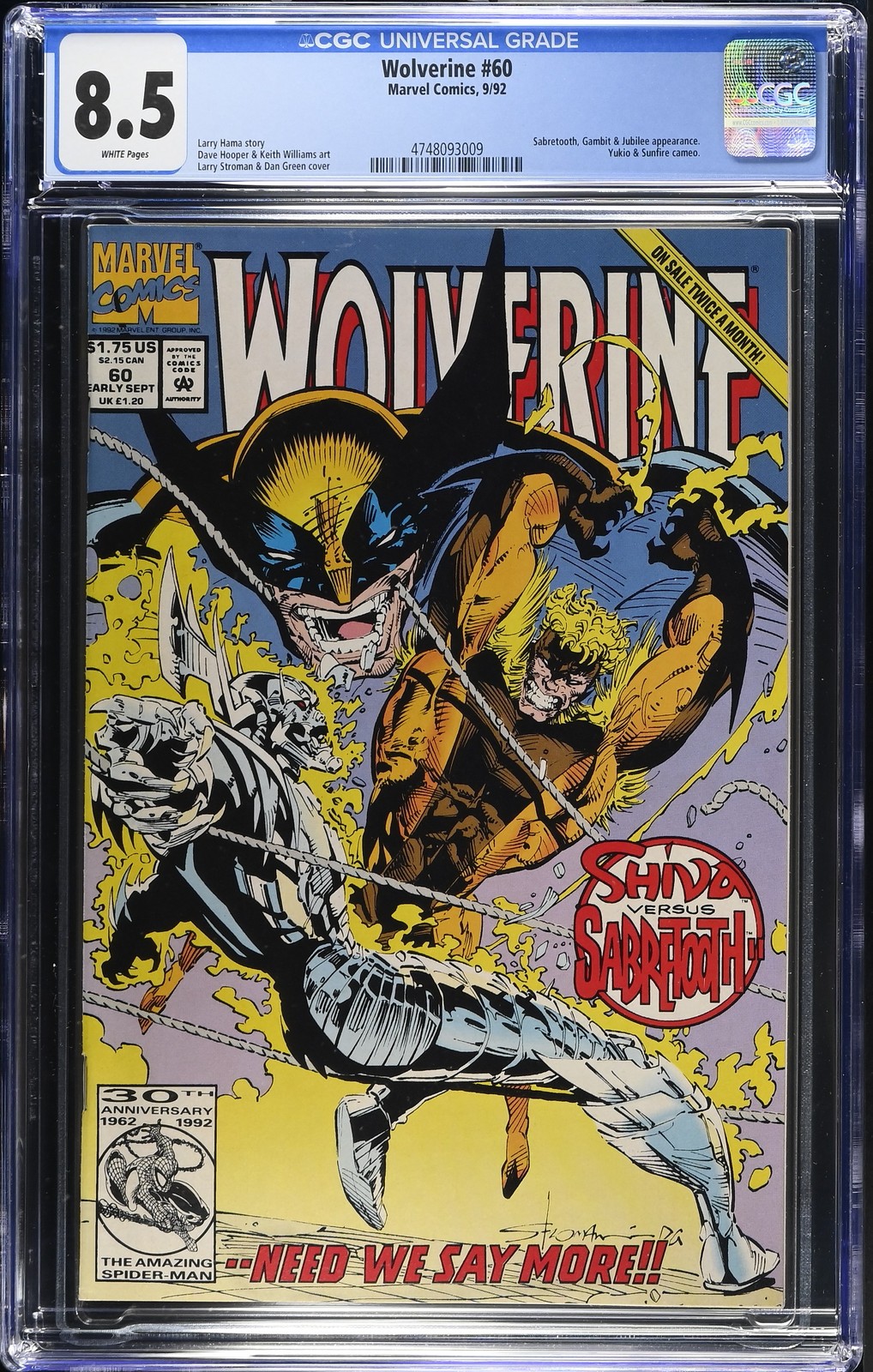 1992 Wolverine 60 Marvel Comics CGC 8.5