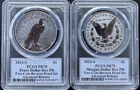 2024-S Reverse Proof Morgan Peace Dollar Set PCGS PR70 Advanced Release DAMSTRA