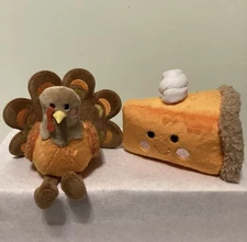 Spritz 2025 Thanksgiving Plush Turkey & Pumpkin Pie Deco Frigurals