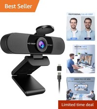 Plug & Play C960 1080P Webcam with Low-Light Correction - Compact & Versatile