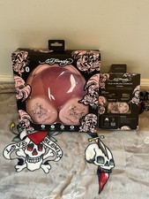 Ed Hardy Wireless Earbuds  Headphones Pink Love Kills Slowly New