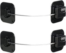 Child Safety Cabinet Drawer Lock Combination Black 2Pcs Babyproof