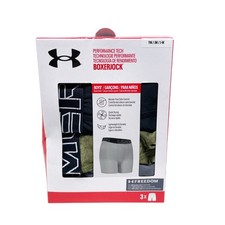 Under Armour Performance Tech Printed Boxer Briefs 3-Pack Youth Boys Size Medium