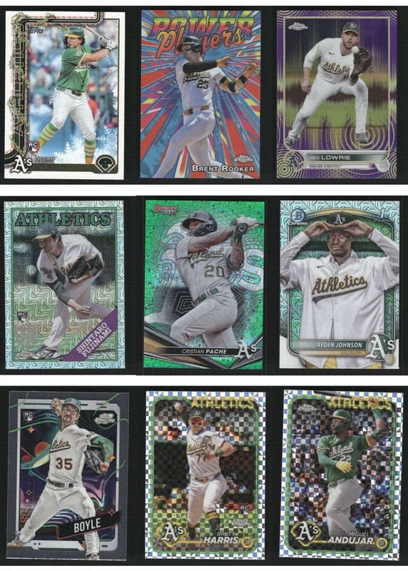 Oakland Athletics Baseball Card 9 Card LOT