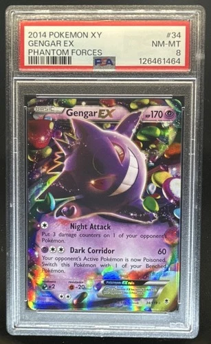 2014 Pokemon XY Phantom Forces Gengar EX #034/119 PSA 8