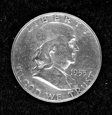 1953-D Franklin, silver Half-dollar, circulated, ungraded