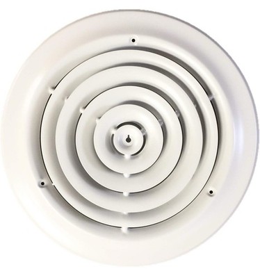 HVAC Premium 12  Round Ceiling Diffuser Easy Air Flow Outer  Dimension 16  White