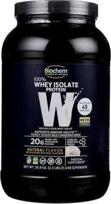 Biochem 100% Whey Protein Isolate - Grass Fed Natural 2.3 lbs (1048 grams)