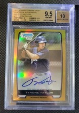 2012 Bowman Chrome Tyrone Taylor Auto Gold Refractor #'d /50 BGS 9.5 Gem Mint