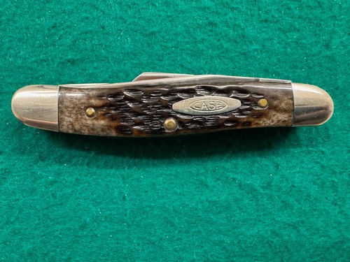 GOOD CASE XX 1979 1 DOT 6318 PU JIGGED OLIVE GREEN BONE STOCKMAN (895)