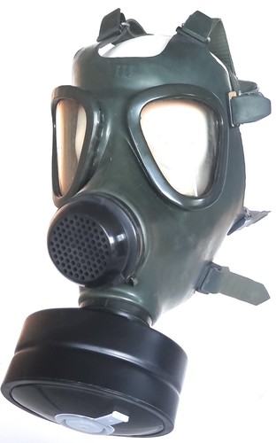 Original Full face Romanian gas mask M74 with filter and vinyl bag olive green - 第 4/6 張圖片