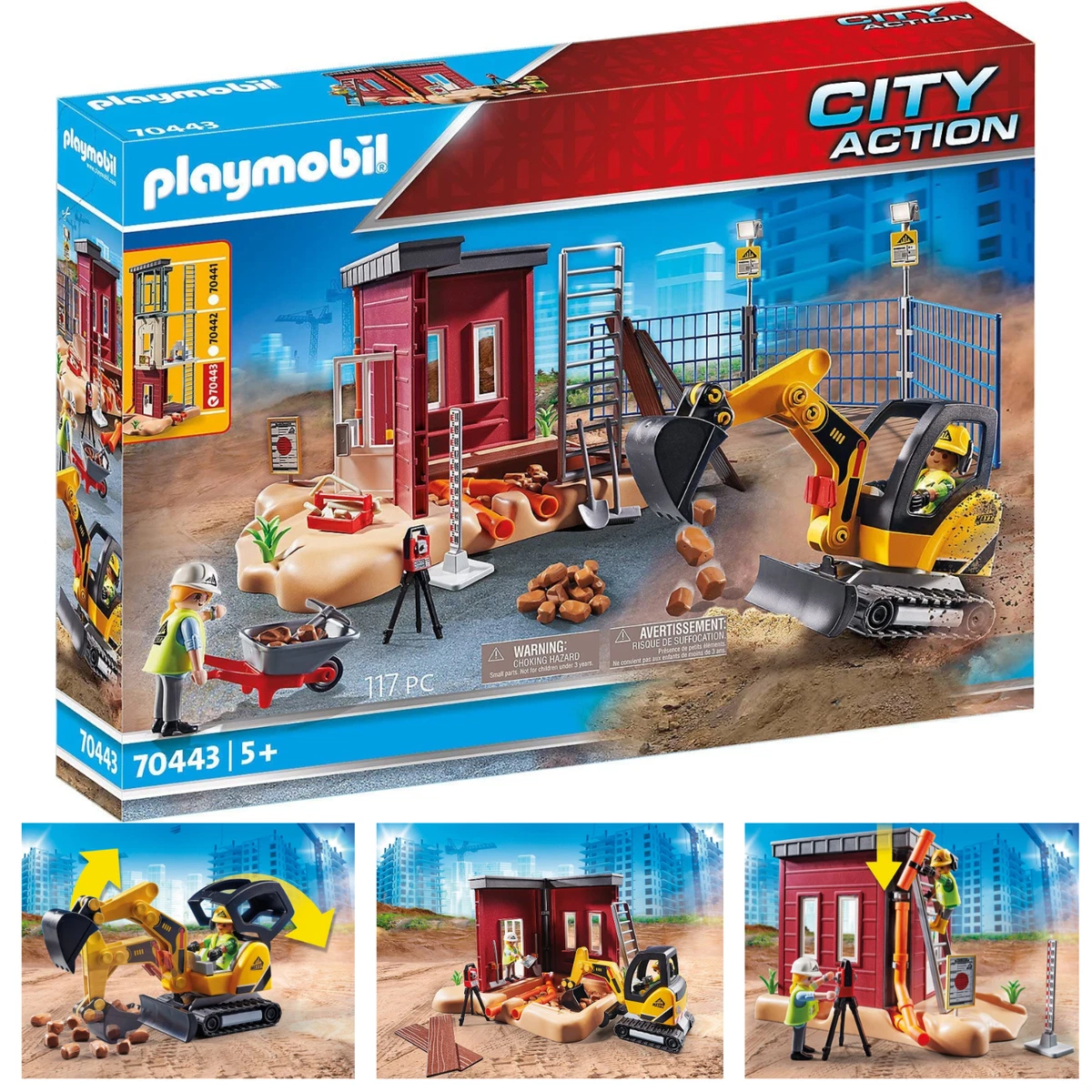 Playmobil 70443 City Action Mini-pelleteuse et chantier Jouets Jeux  Construction 4008789704436