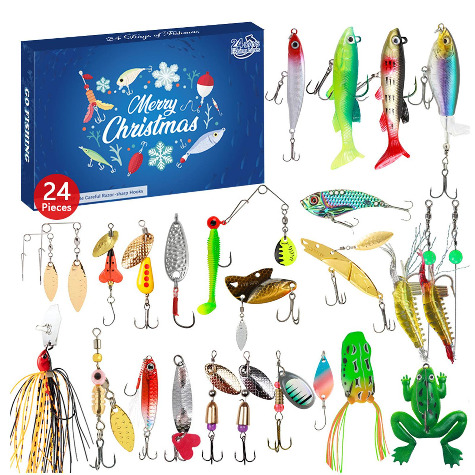 Fishing Tackle Advent Calendar Surprise Gift Box 24-day Christmas Countdown Set