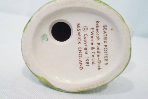 Vintage BEATRIX POTTER Rebeccah Puddle-Duck 1981 Beswick F Warne Co - Picture 6 of 6