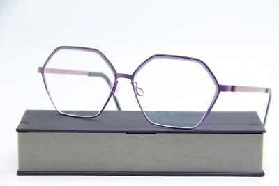 NEW LINDBERG NO 073/11CBE COL. 113 PURPLE BLACK AUTHENTIC EYEGLASSES 52-12