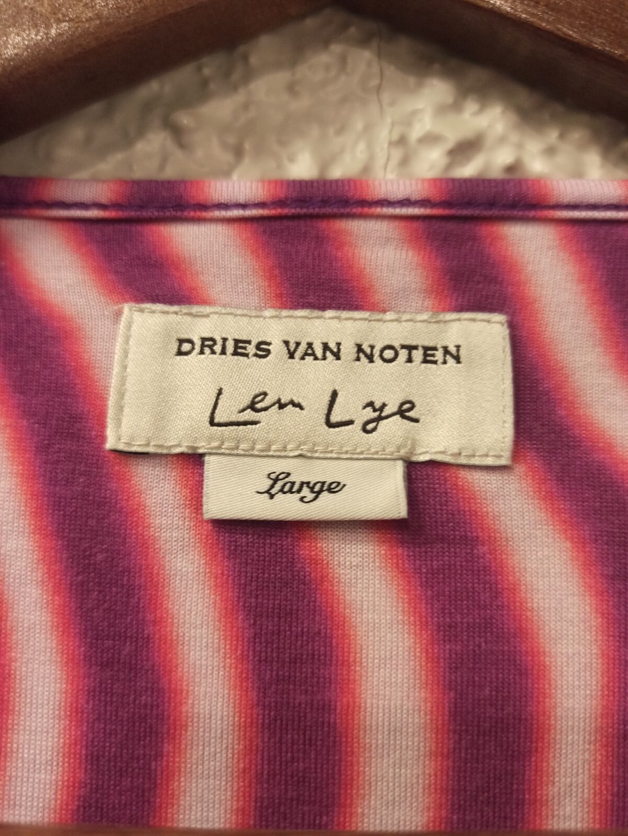 DRIES VAN NOTEN GRAPHIC WAVY PRINT PINK FUCHSIA T-SHIRT size