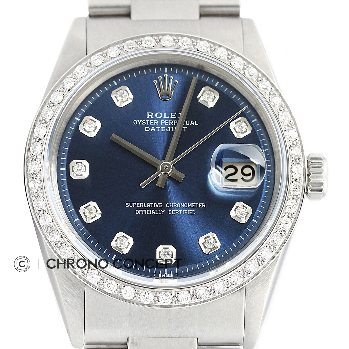 Rolex Datejust 18K Gold SS Blue