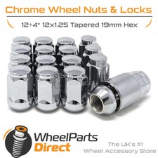 Dadi e serrature ruota 12+4 per Chevrolet Spark Mk2 05-10 su ruote aftermarket