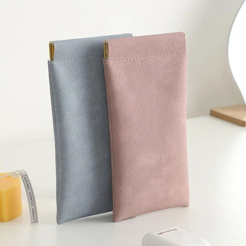 4PC Leather Mouth Snapped Sunglasses Eyeglass Glasses Soft Pouch Bag Pocket HOT - Picture 10 of 24