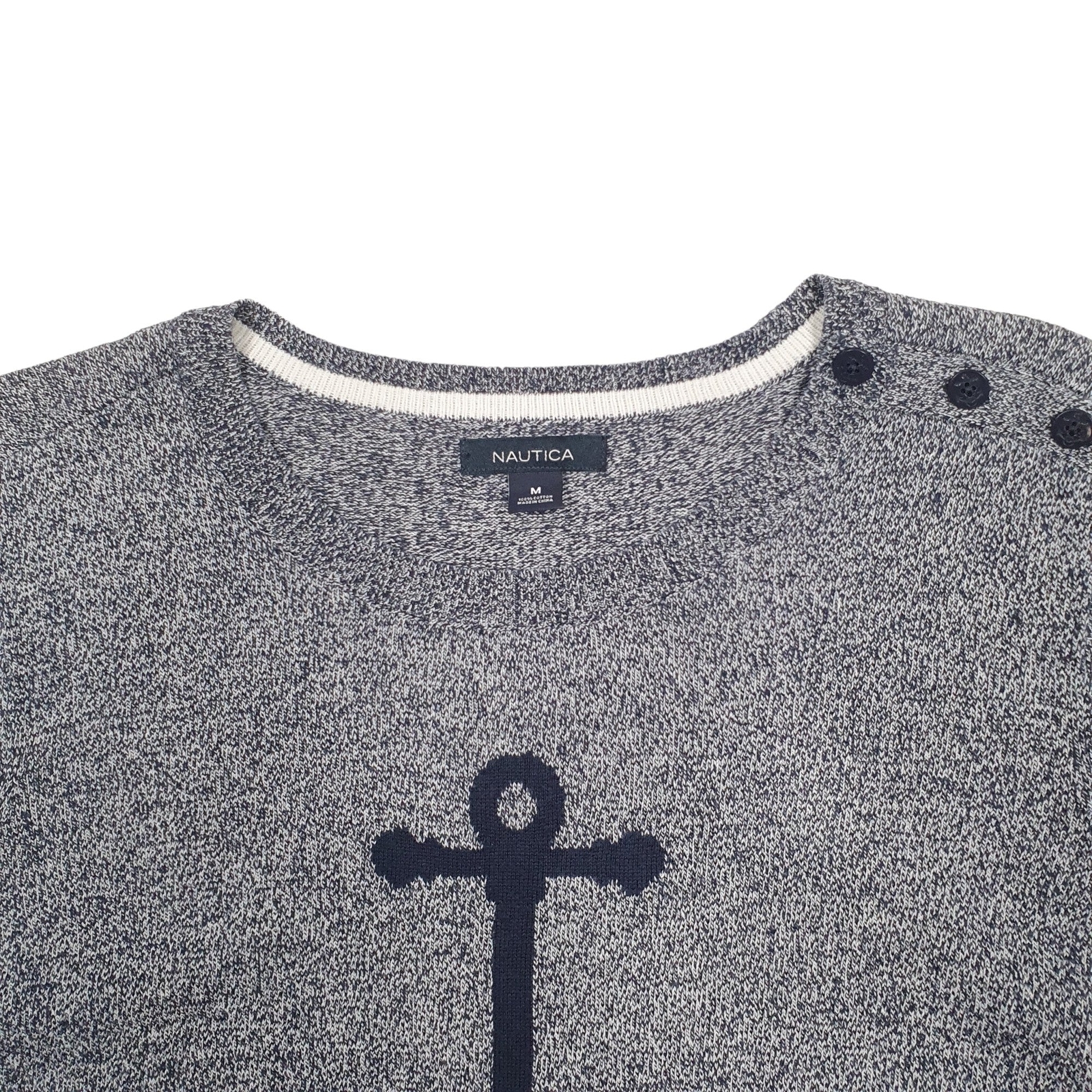 NAUTICA Crewneck Knit Anchor Jumper Sweatshirt Womens M image 2