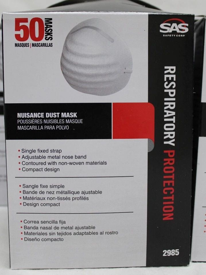 SAS 2985 - 600 Respiratory Nuisance Dust Masks - Case of (12) 50 Count Boxes - Image 2 of 3