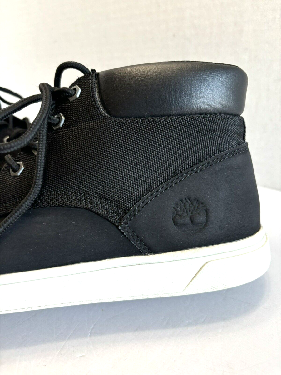 Timberland Groveton Chukka Boots Mens US Size 10.5 Black High Top Lace Up‎ 9464B Timberland Groveton Chukka Boots Mens Black Leather Canvas  main image 2