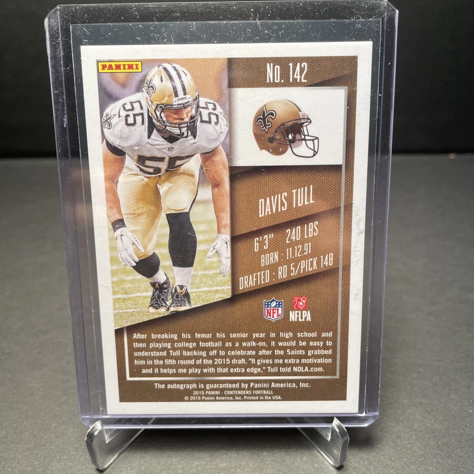 DAVIS TULL 2015 CONTENDERS CRACKED ICE ROOKIE TICKET AUTO RC #D 19/23 - Image 2 of 2