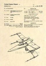 X-Wing Star Wars US Patent Art Print - George Lucas Original Vintage X Wing -39