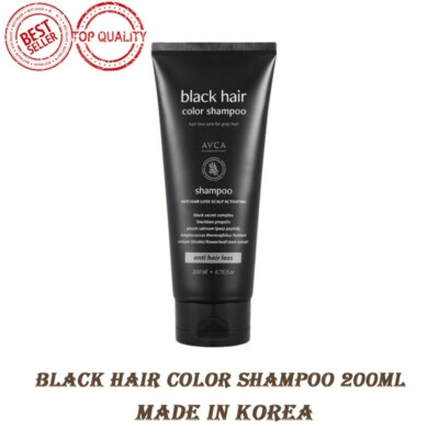 200ml AVCA Black Hair Color Shampoo with Anti Hair Loss Scalp Activating Korea