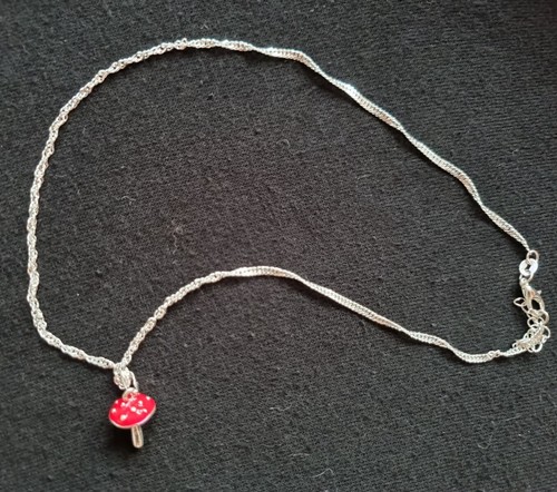 Silver Plated necklace & toadstool charm - 18inch Fantasy Fairy Autumn Jewellery - Picture 3 of 5