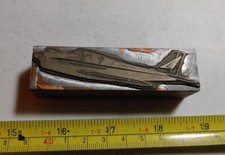 Vintage Letterpress Printing Block Airplane