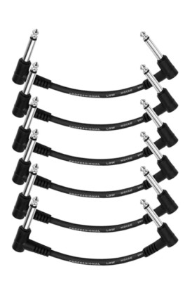 6 Zoll Gitarre Patchkabel schwarz, Gitarren-Effektpedal-Kabel, geräuschlos TS Mono